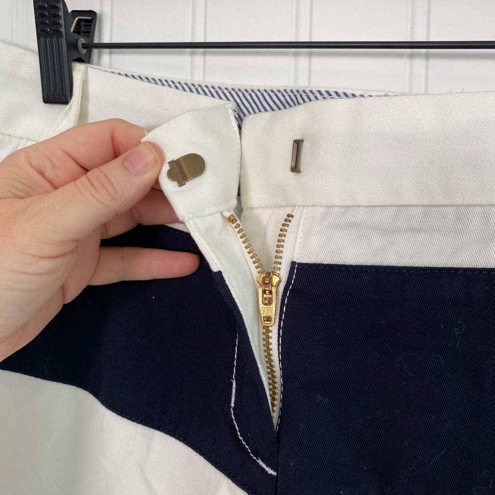 J Crew Women Color Block Nautical Chino Shorts Size 6 Cotton Old Money Fisherman - Picture 3 of 10